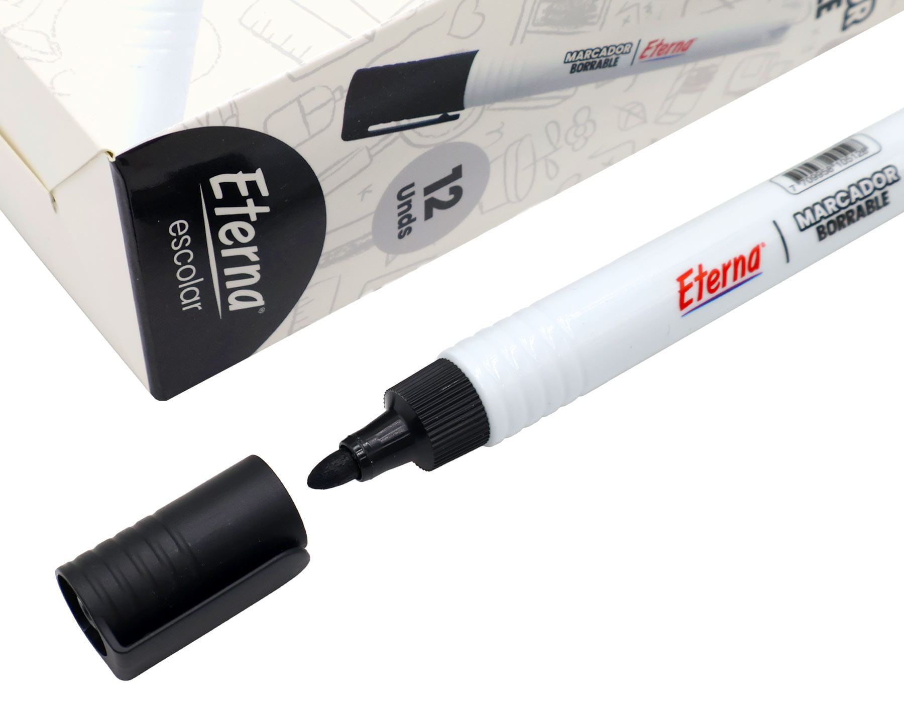 Marcador Borrable Negro Punta Bala x1 PC Eterna img #2