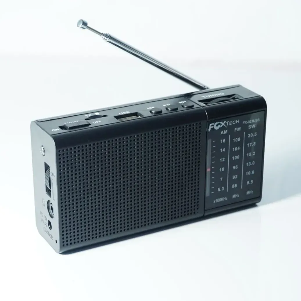 Radio (fox) Portátil De Bolsillo, Recargable, Sintoniza Am/fm/sw/usb/mp3, Salida Para Audífonos, Linterna img #1