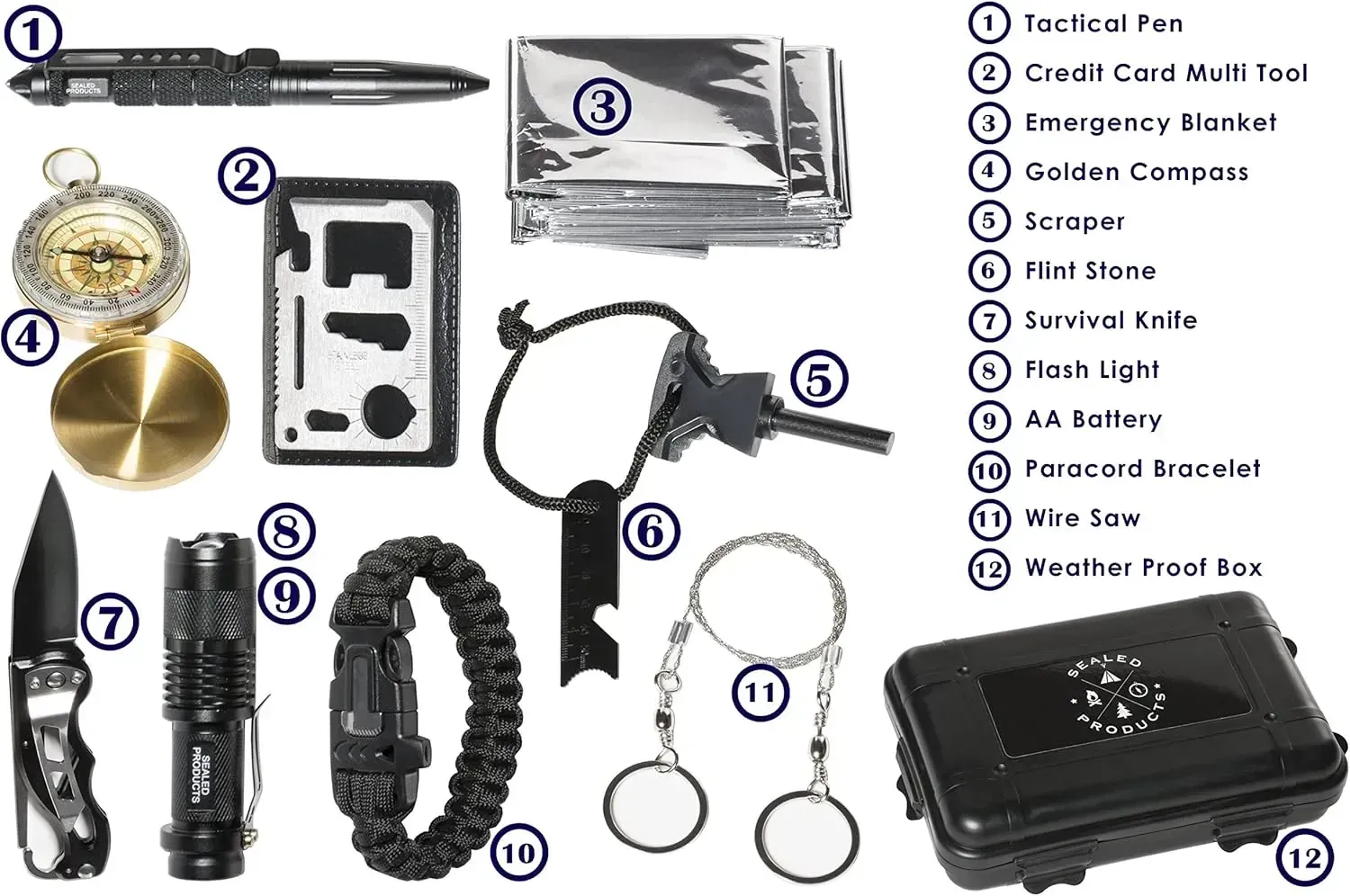 Kit De Supervivencia 12 En 1, Herramienta De Campamento De Emergencia Al Aire Libre. img #1