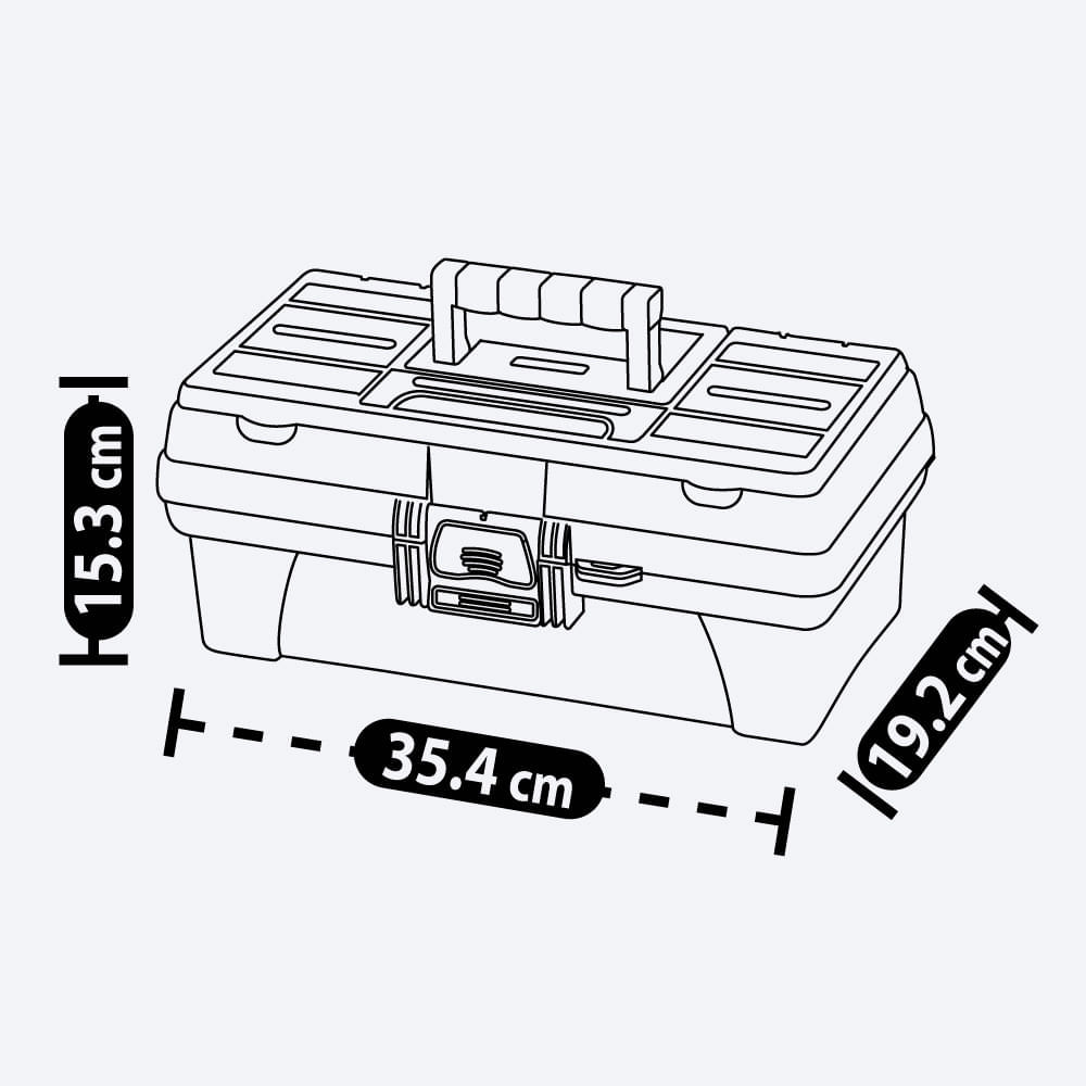 Caja Herramientas 14" con Tapa Organizadora Cerradura Plástica img #3