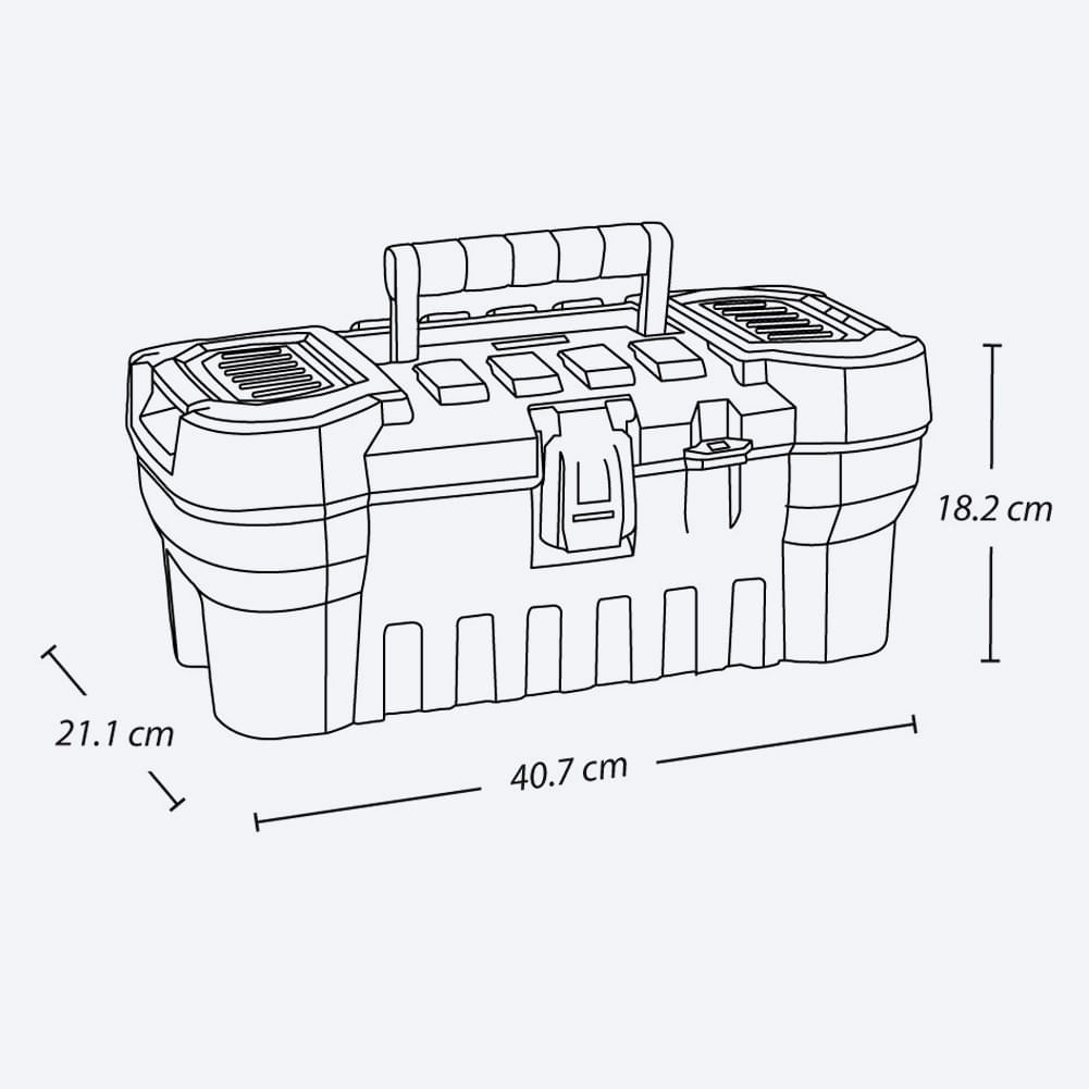 Caja Herramientas 16" Army Cerradura Plástica img #4