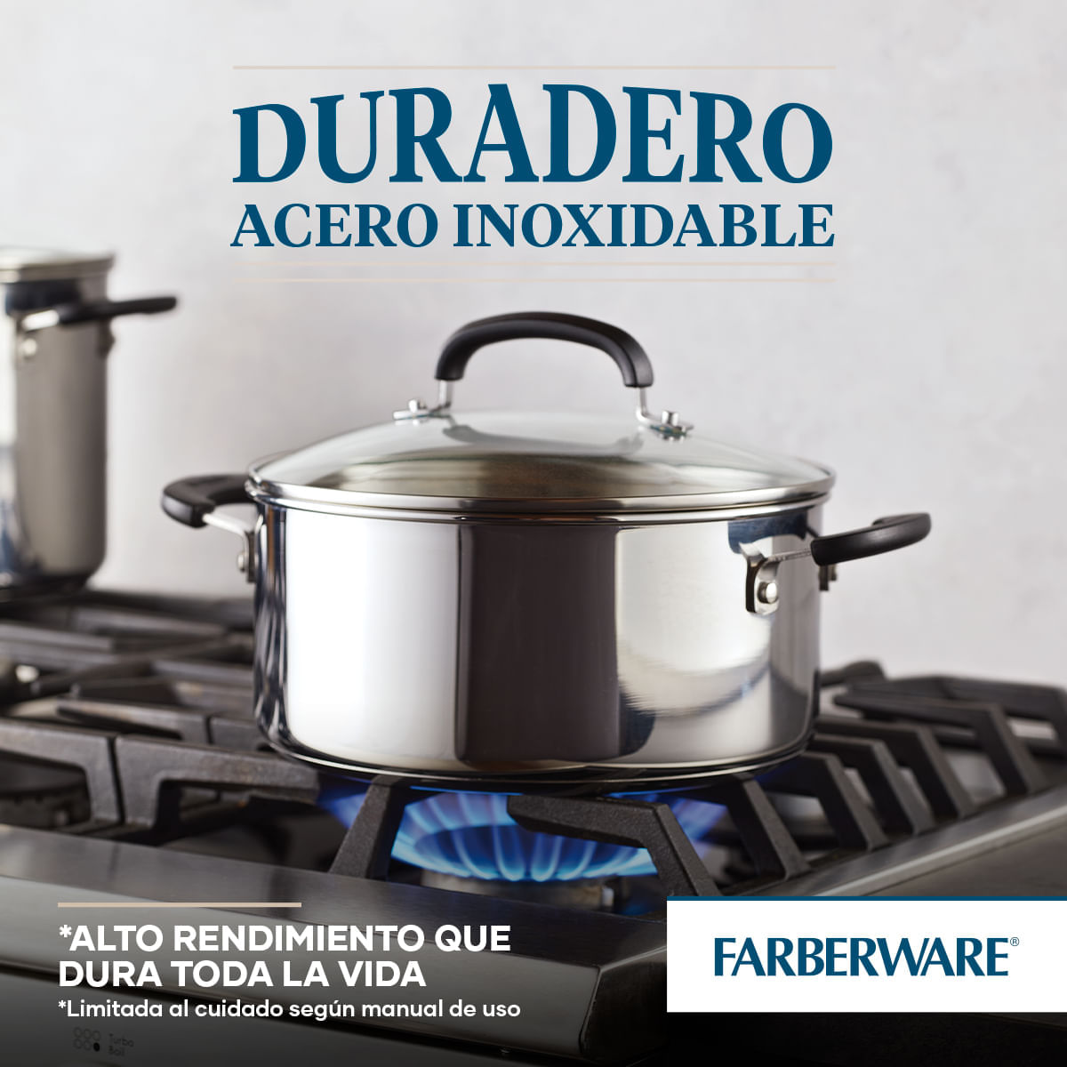 Olla 24cm, acero inoxidable con tapa de vidrio templado. Farberware img #7