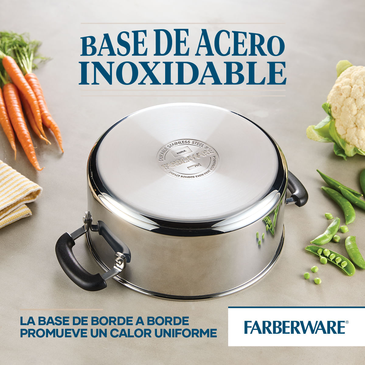 Olla 24cm, acero inoxidable con tapa de vidrio templado. Farberware img #8