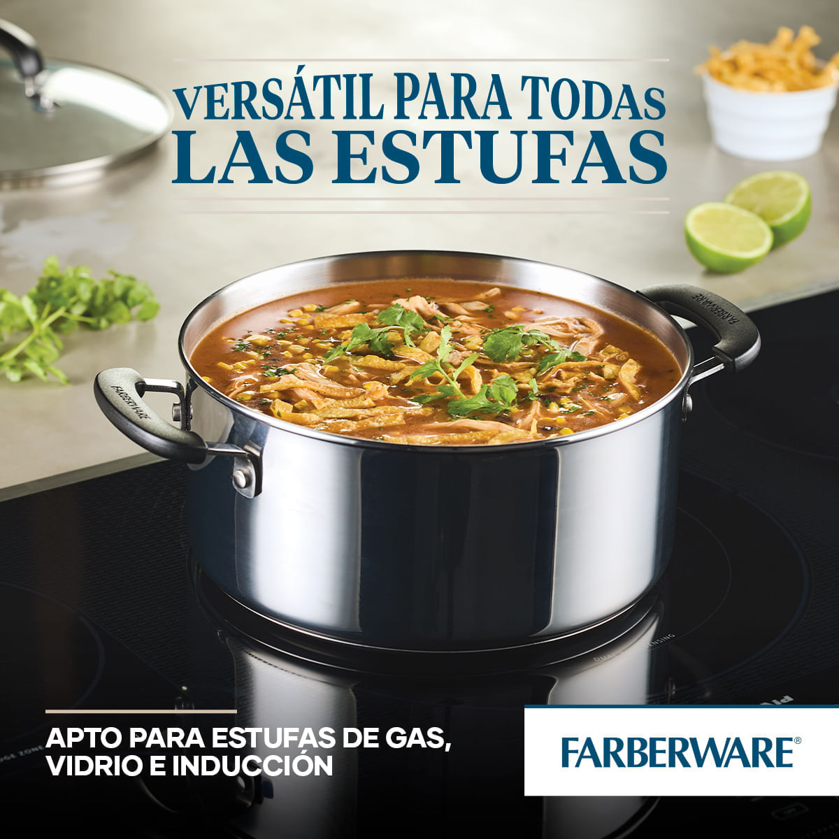 Olla 24cm, acero inoxidable con tapa de vidrio templado. Farberware img #10