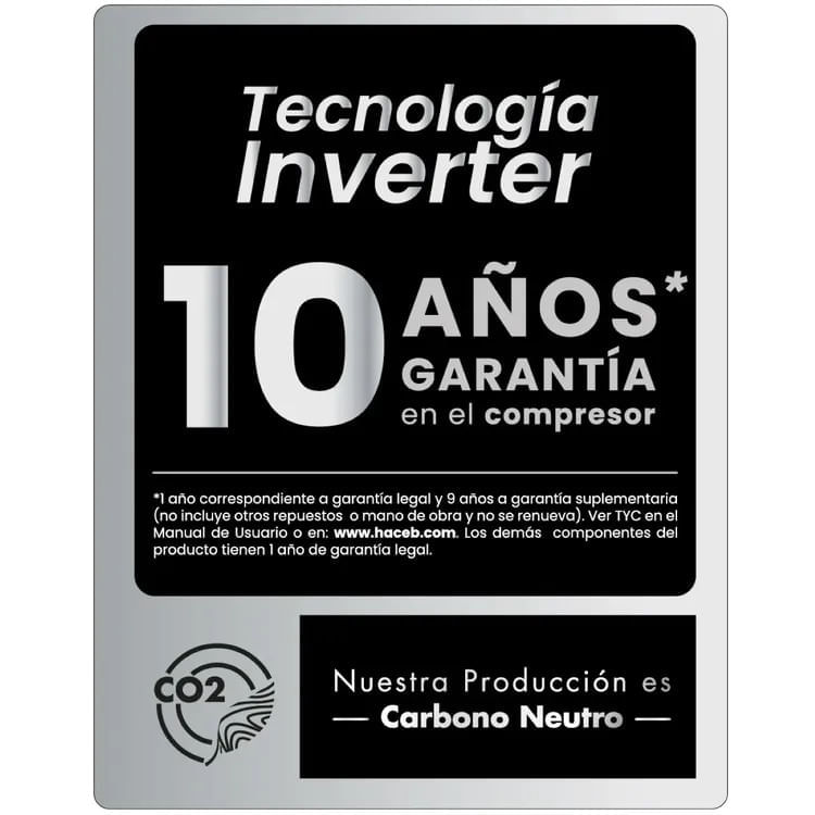 Nevera Haceb No Frost Congelador Superior 243 Manija Integrada Inverter N243 Titanio img #9