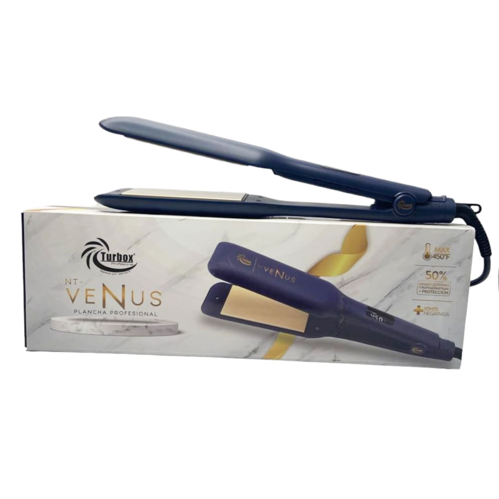Plancha Profesional Turbox 450°F Placas Turmalina NT-VENUS Azul img #5