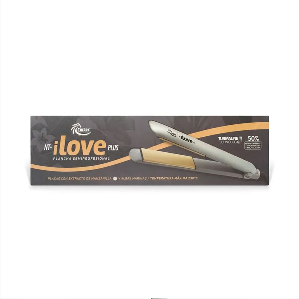 Plancha Profesional Turbox 430°F Placas en Nano Turmalina NT-ILOVE PLUS Gris Polar img #5