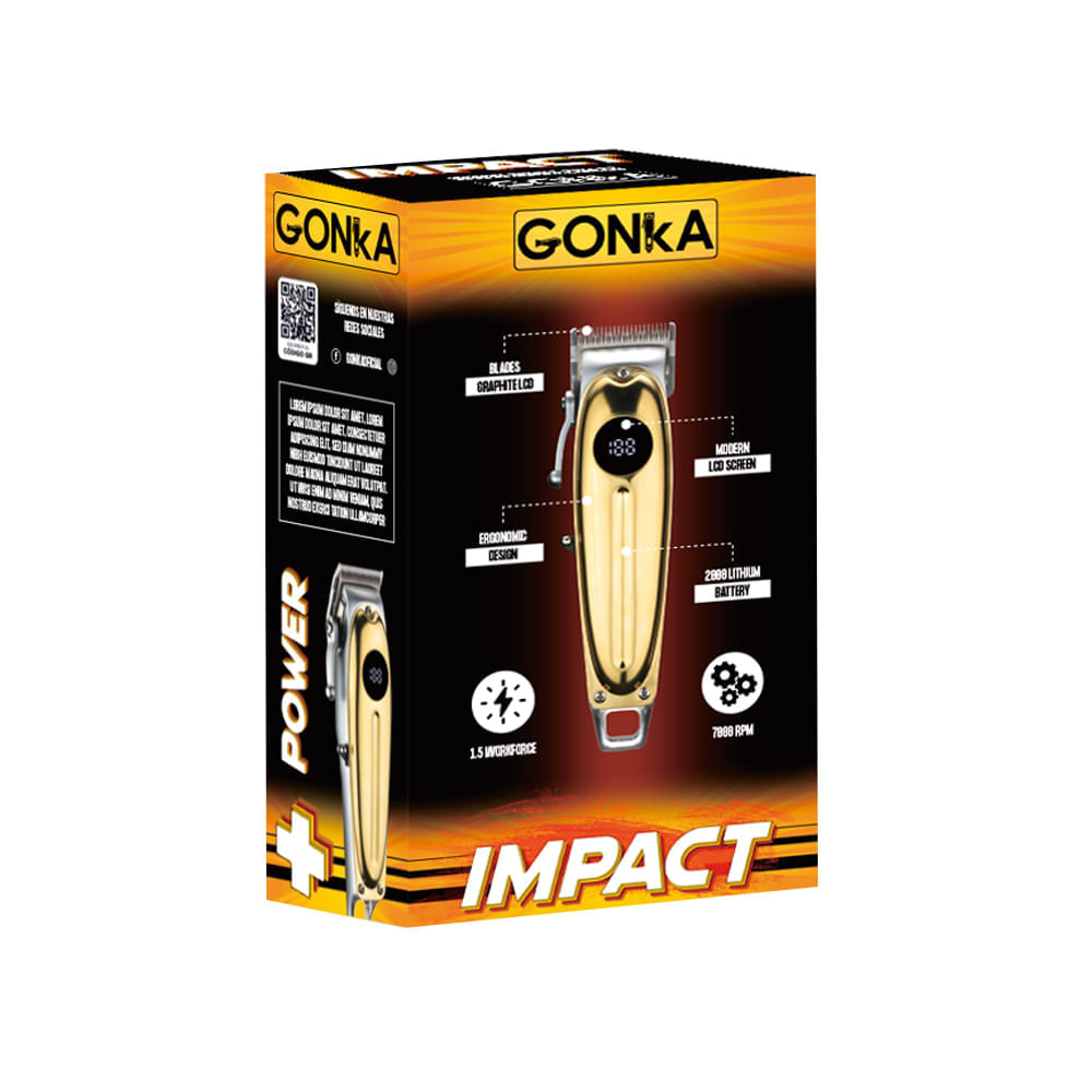 Máquina de Corte Profesional Gonka Inalámbrica PD USB GK-IMPACT Dorada img #5