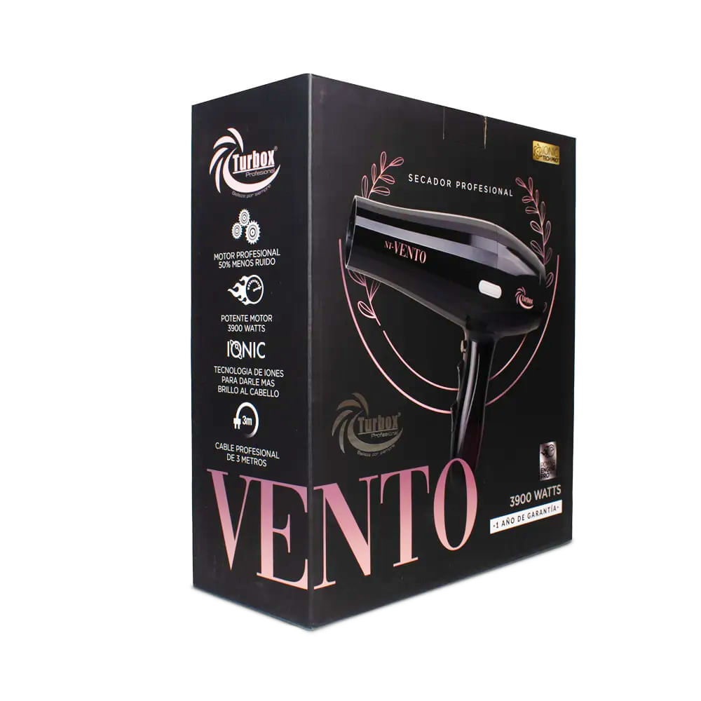 Secador Profesional Turbox 3900W Tecnología Ionic Power NT-VENTO Negro Vinotinto img #5