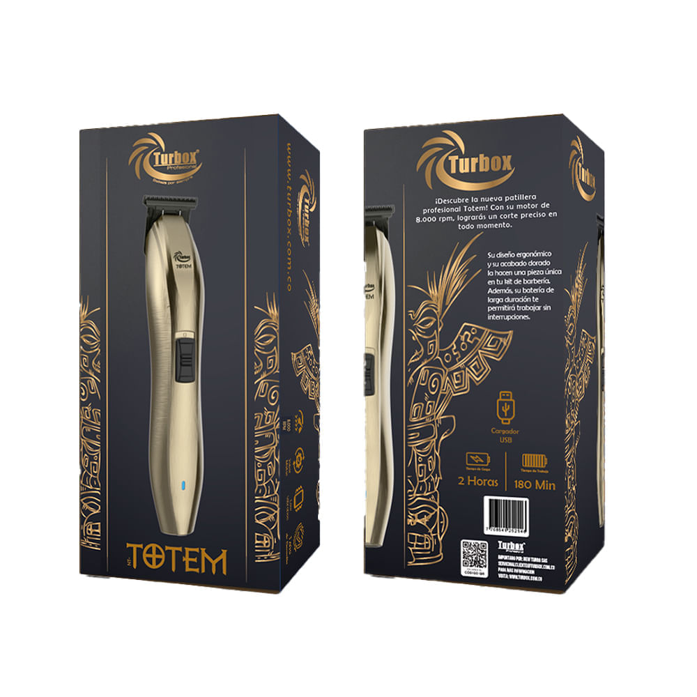 Patillera Profesional Turbox 8000 RPM NT-TOTEM Dorado Oscuro img #5