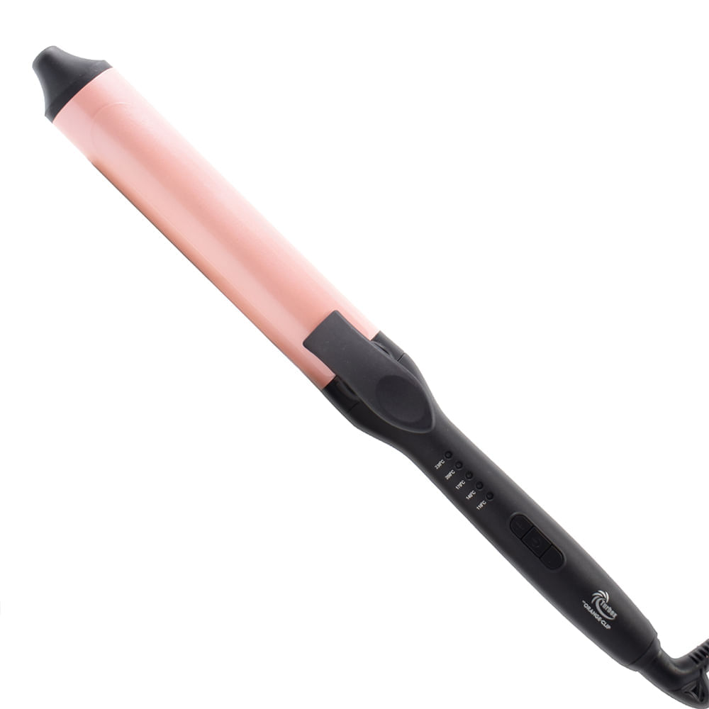 Pinza Rizadora Profesional Turbox Barril en Turmalina 450º F NT-ORANGE CLIP Negra img #2