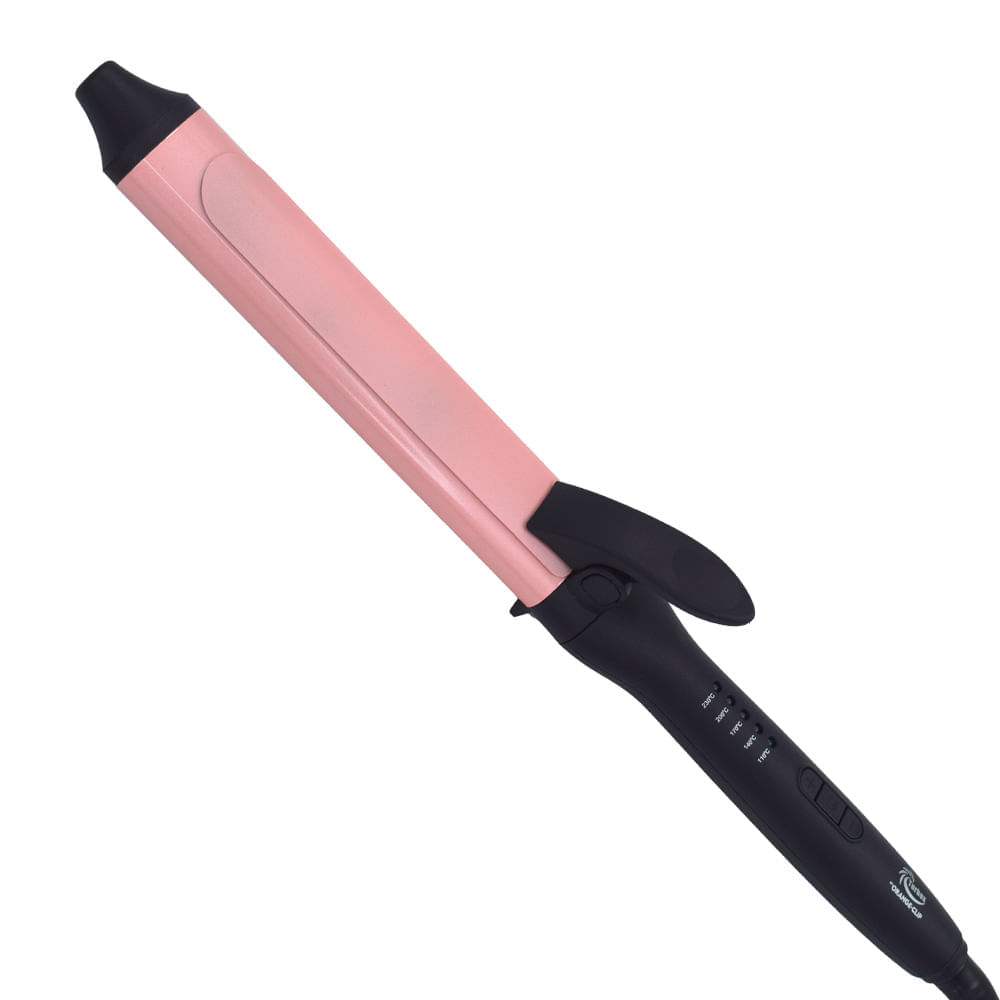 Pinza Rizadora Profesional Turbox Barril en Turmalina 450º F NT-ORANGE CLIP Negra img #1