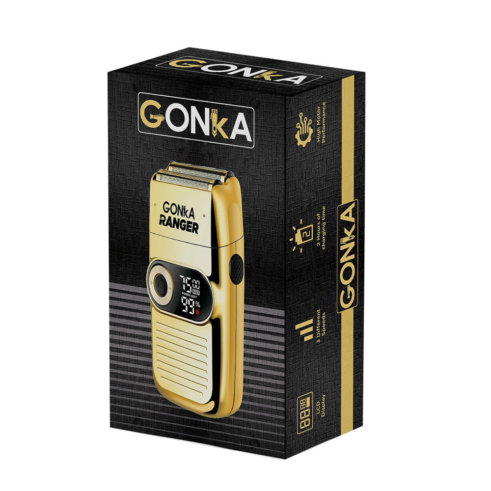 Afeitadora Profesional Gonka Pantalla LCD 3V GK-RANGER Dorada img #5