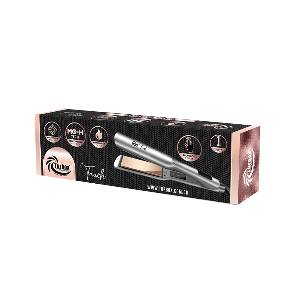 Plancha Profesional Turbox 450°F Placas Cerámica Recubiertas Nanoturmalina NT-TOUCH Gris Plata img #5