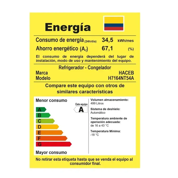 Nevera Haceb No Frost Congelador Inferior 543 Litros BM543SEMIDA Gris img #10