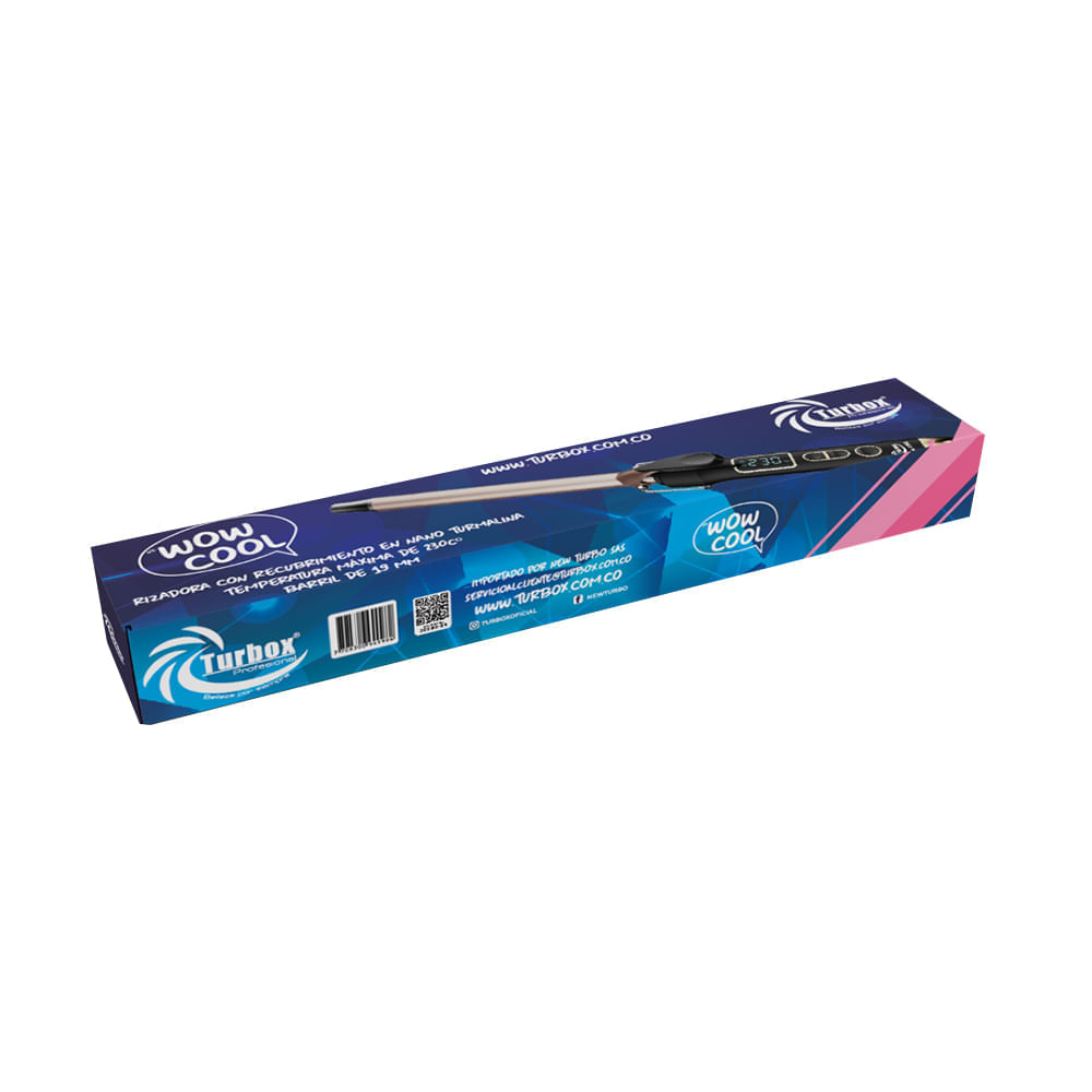 Pinza Rizadora Profesional Turbox PD Barril en Turmalina 230°C NT-WOW COOL Negra img #5