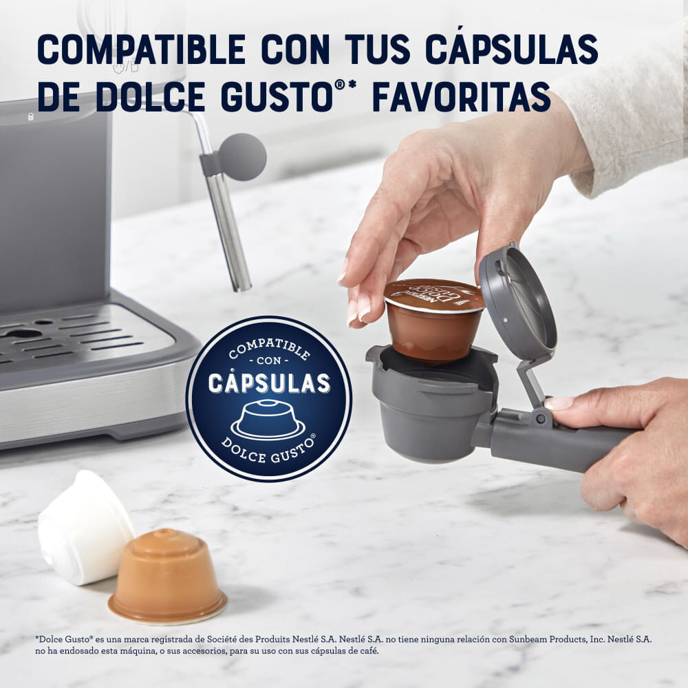 Cafetera Oster 2 Espressos Capuccinos y Lattes BVSTEM5502 Plata img #8