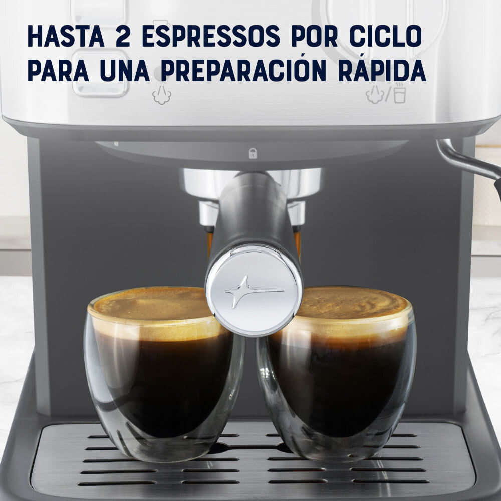 Cafetera Oster 2 Espressos Capuccinos y Lattes BVSTEM5502 Plata img #7