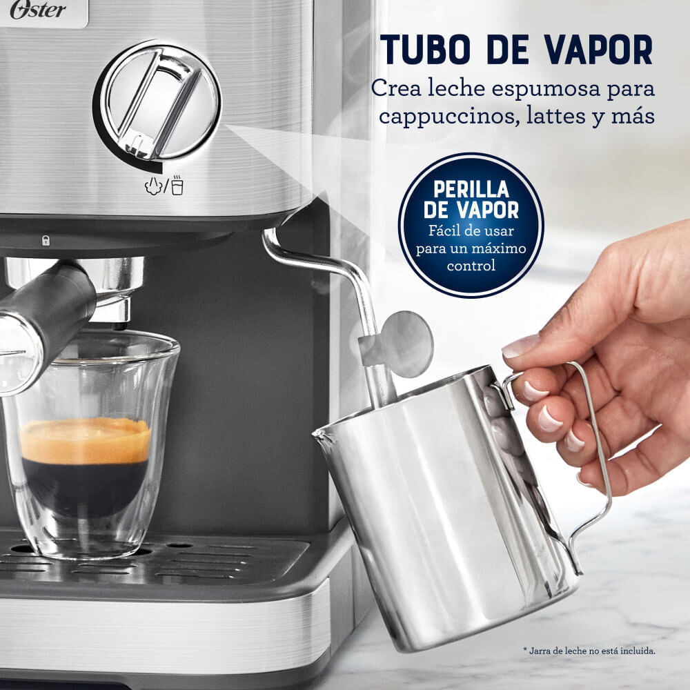Cafetera Oster 2 Espressos Capuccinos y Lattes BVSTEM5502 Plata img #6