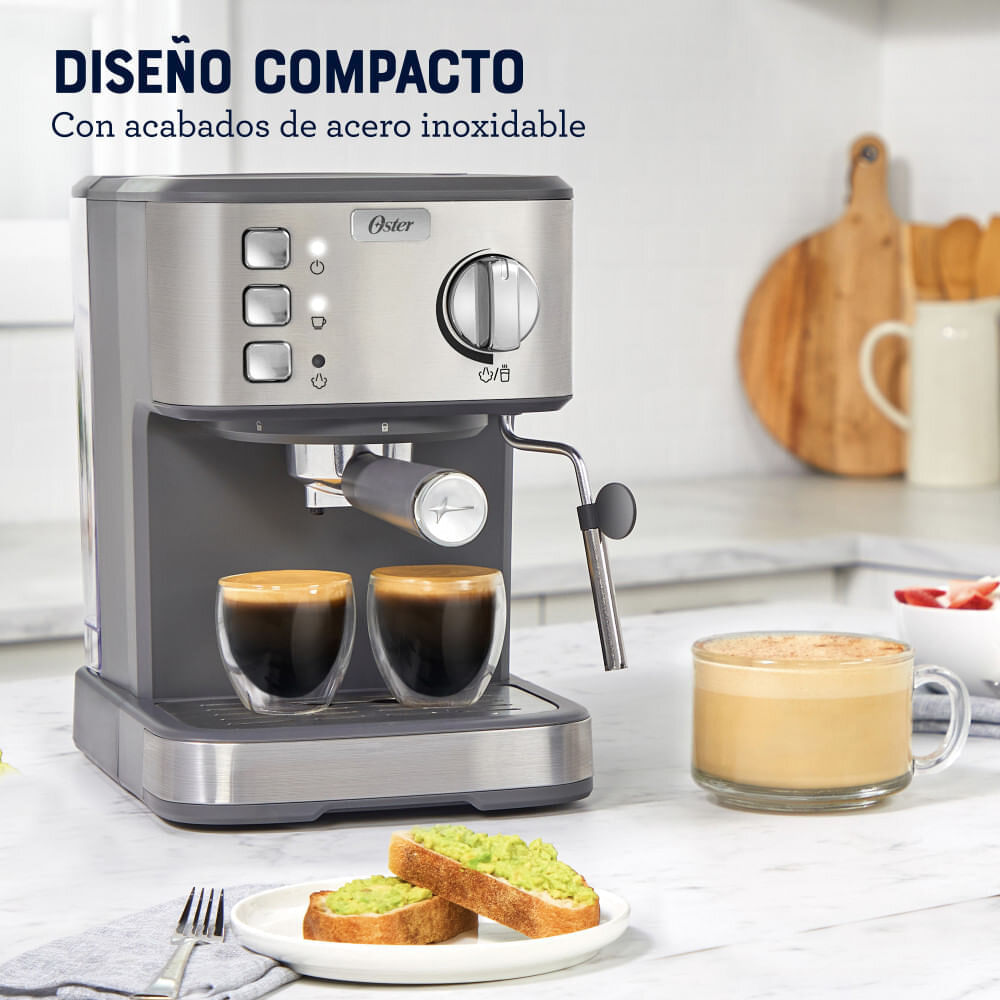 Cafetera Oster 2 Espressos Capuccinos y Lattes BVSTEM5502 Plata img #4