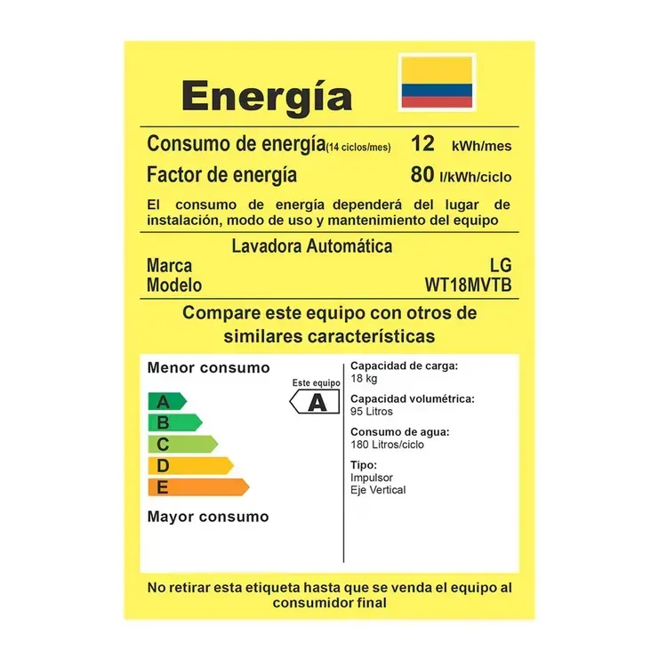Lavadora LG Carga Superior 18 Kg WT18MVTB Negra img #10