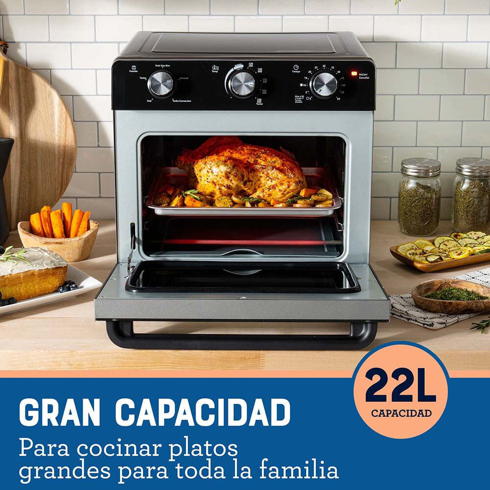 Horno con Freidora de Aire Oster 22 Litros Antiadherente TSSTTVMAF1NS Negro img #5
