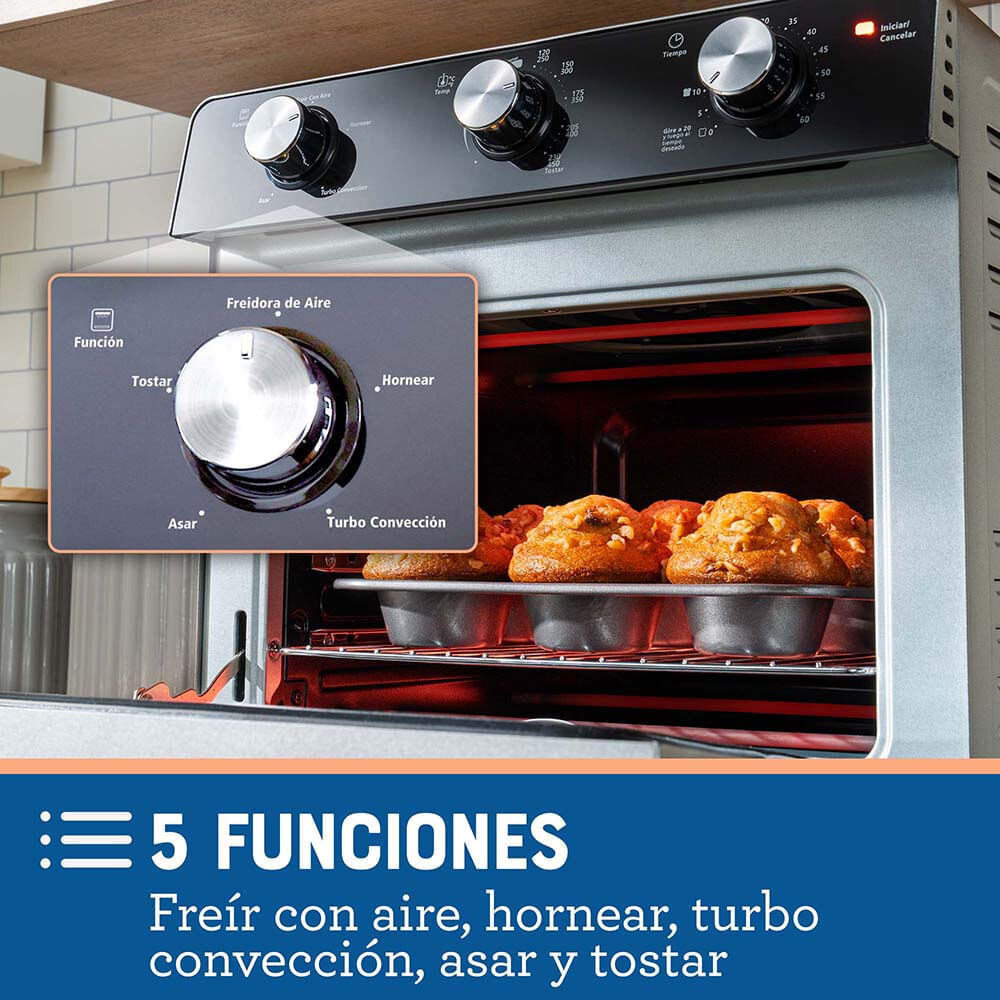 Horno con Freidora de Aire Oster 22 Litros Antiadherente TSSTTVMAF1NS Negro img #6