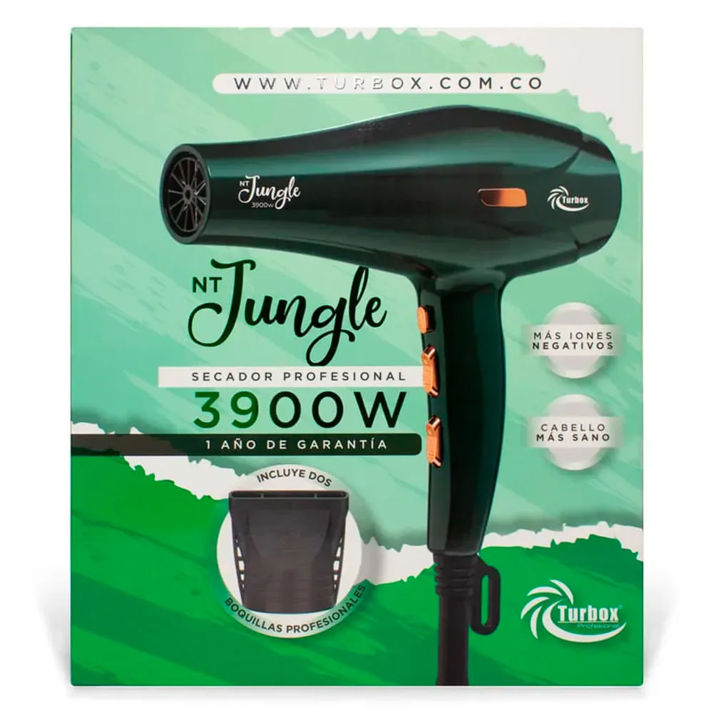 Secador Profesional Turbox 3900W Tecnología Ionic Power 2 Temperaturas 3 Velocidades NT-JUNGLE Verde Esmerlda img #5