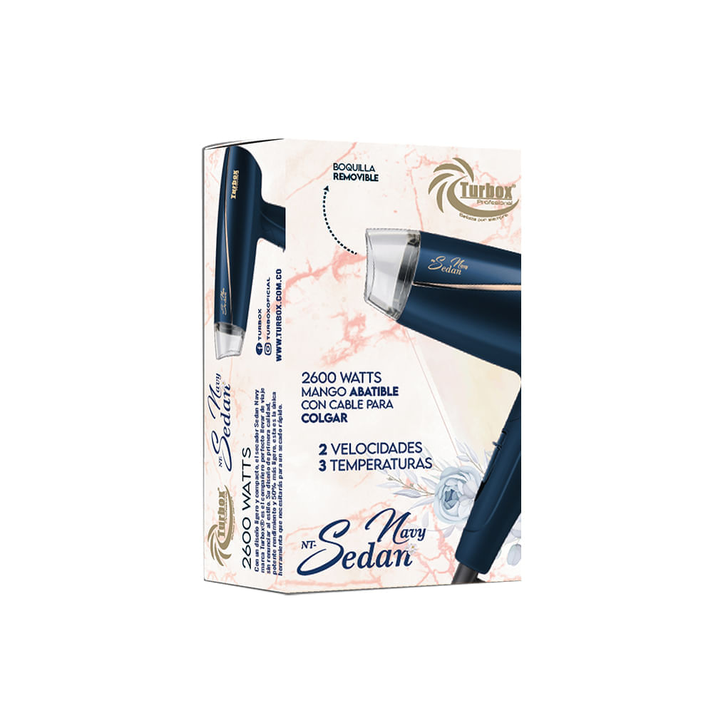 Secador Viajero Turbox 160°F Mango Abatible NT-SEDAN NAVY Azul img #5