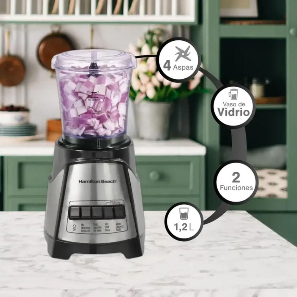 Licuadora Hamilton Beach Con Picatodo 5 Tazas 58149 Negro img #2
