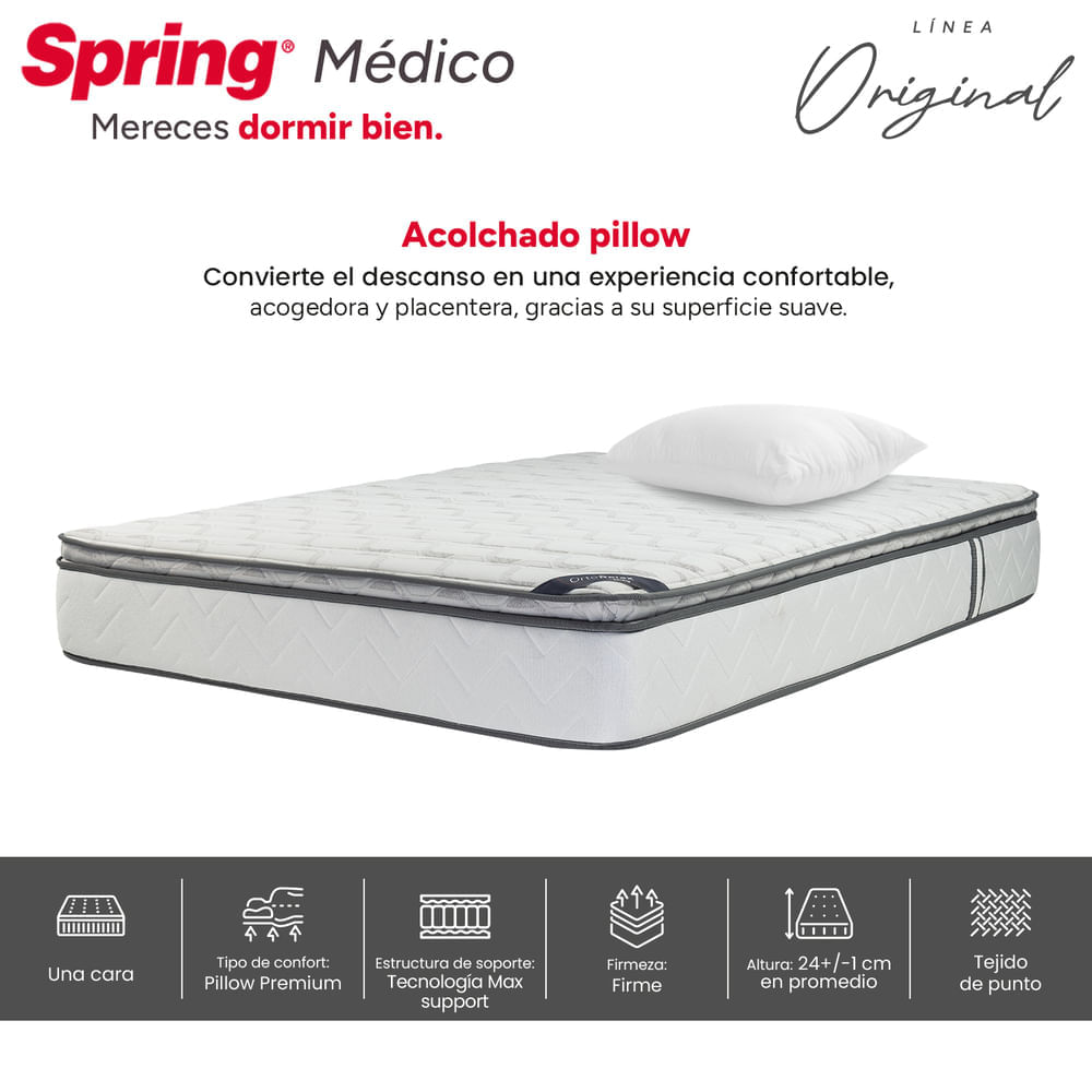 Colchón Spring Médico Set 100 x 190 + Almohadas img #3