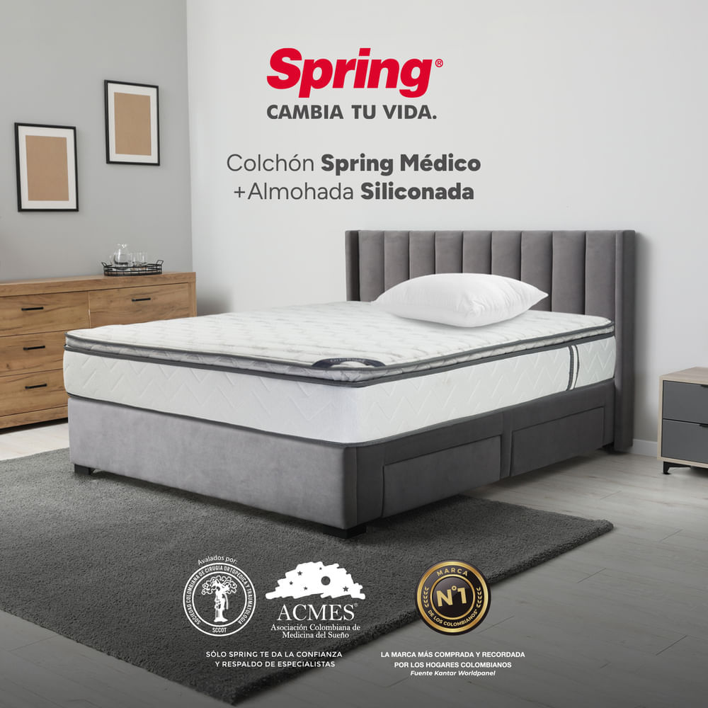 Colchón Spring Médico Set 100 x 190 + Almohadas img #2