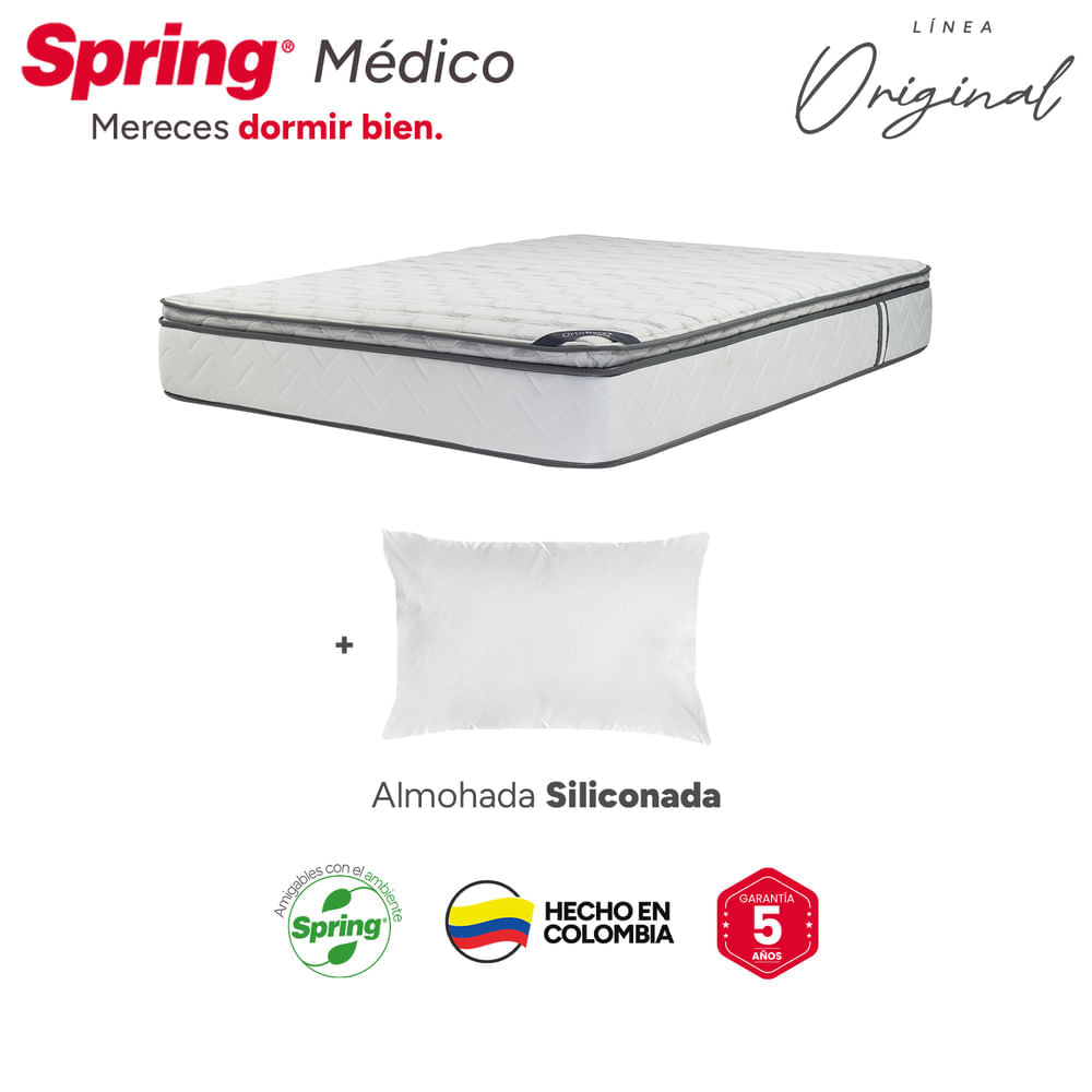 Colchón Spring Médico Set 100 x 190 + Almohadas img #6