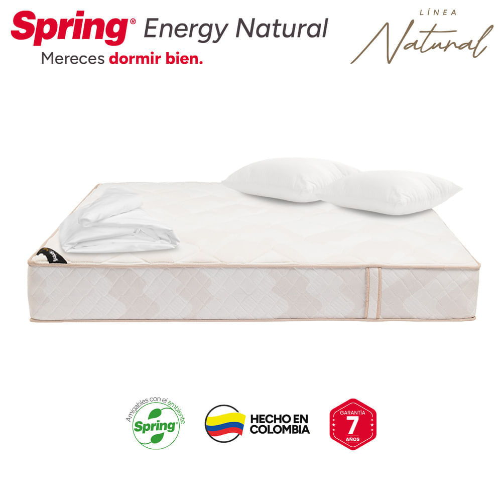Colchón Spring Energy Natural 160 x 190 + Almohadas y Protector img #4