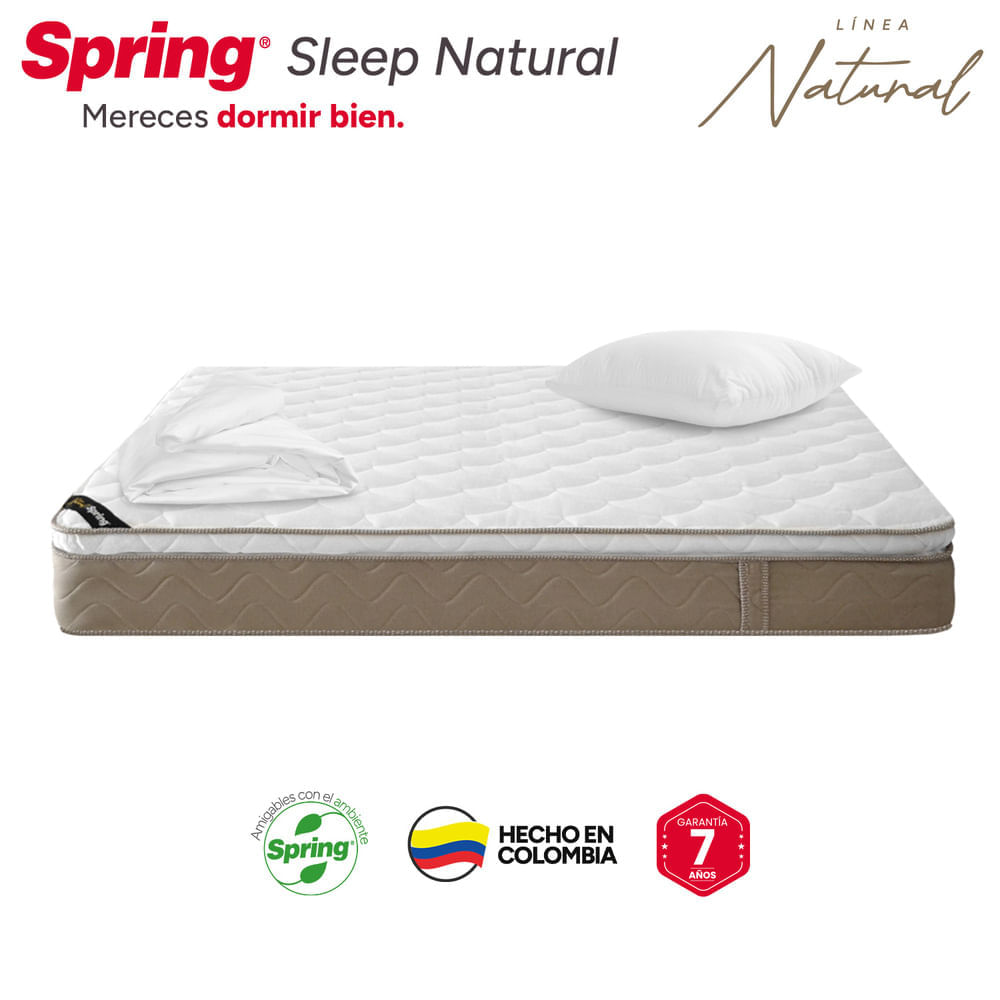 Colchón Spring Sleep Natural 100 x 190 + Almohadas y Protector img #4