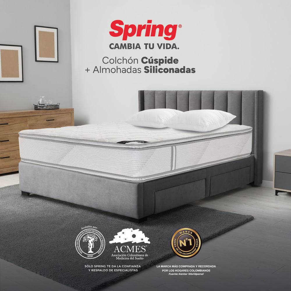 Colchón Spring Cúspide Set 160 x 190 + Almohadas img #2