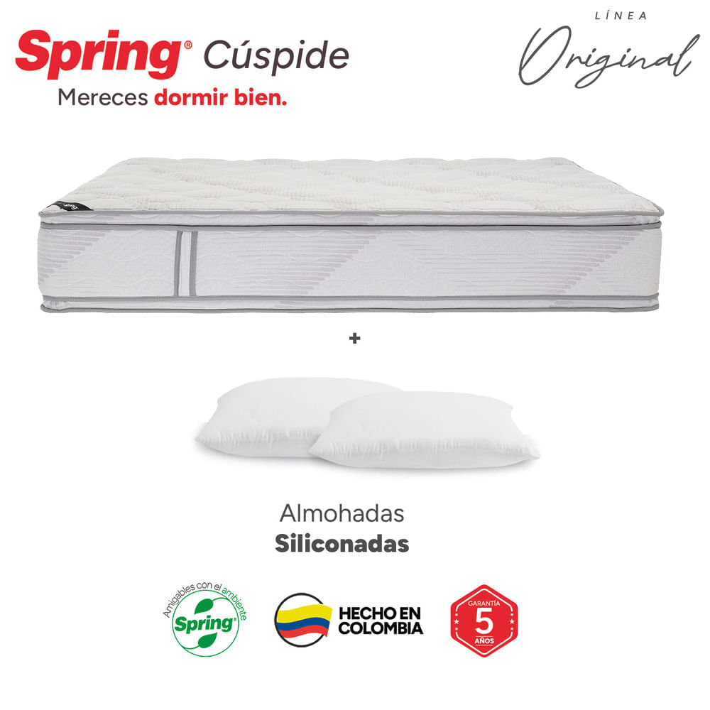 Colchón Spring Cúspide Set 160 x 190 + Almohadas img #4