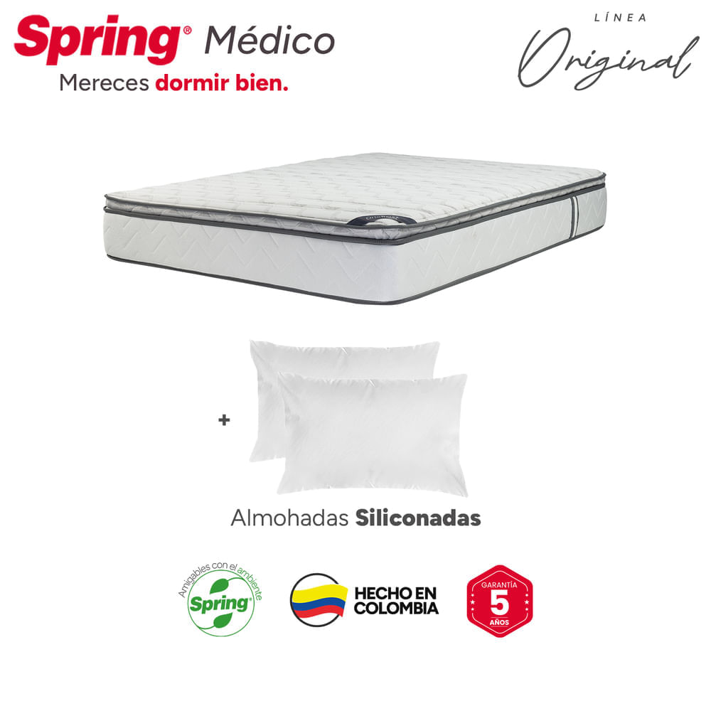 Colchón Spring Médico Set 140 x 190 + Almohadas img #6