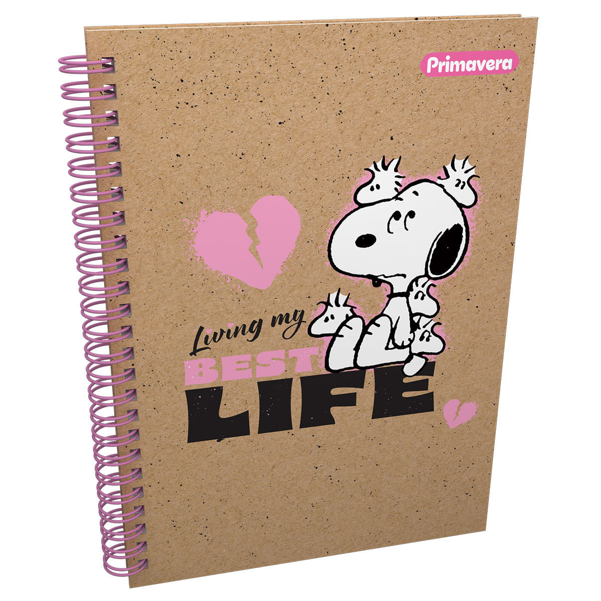 Cuaderno Argollado Pasta Dura  Snoopy Kraft Grande Living My Best Life img #1