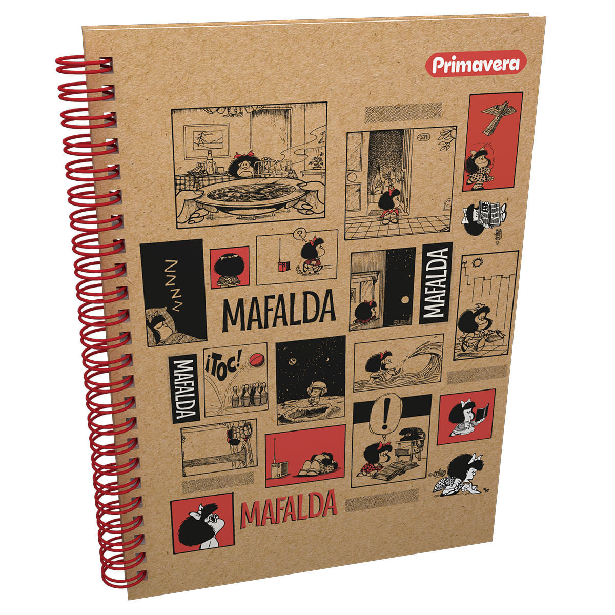 Cuaderno Argollado Pasta Dura  Mafalda Kraft Grande Historieta img #1