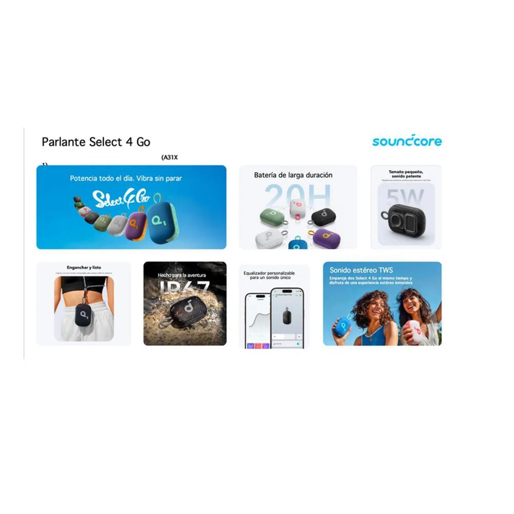 Altavoz Bluetooth Soundcore Select 4 Go Azul img #3