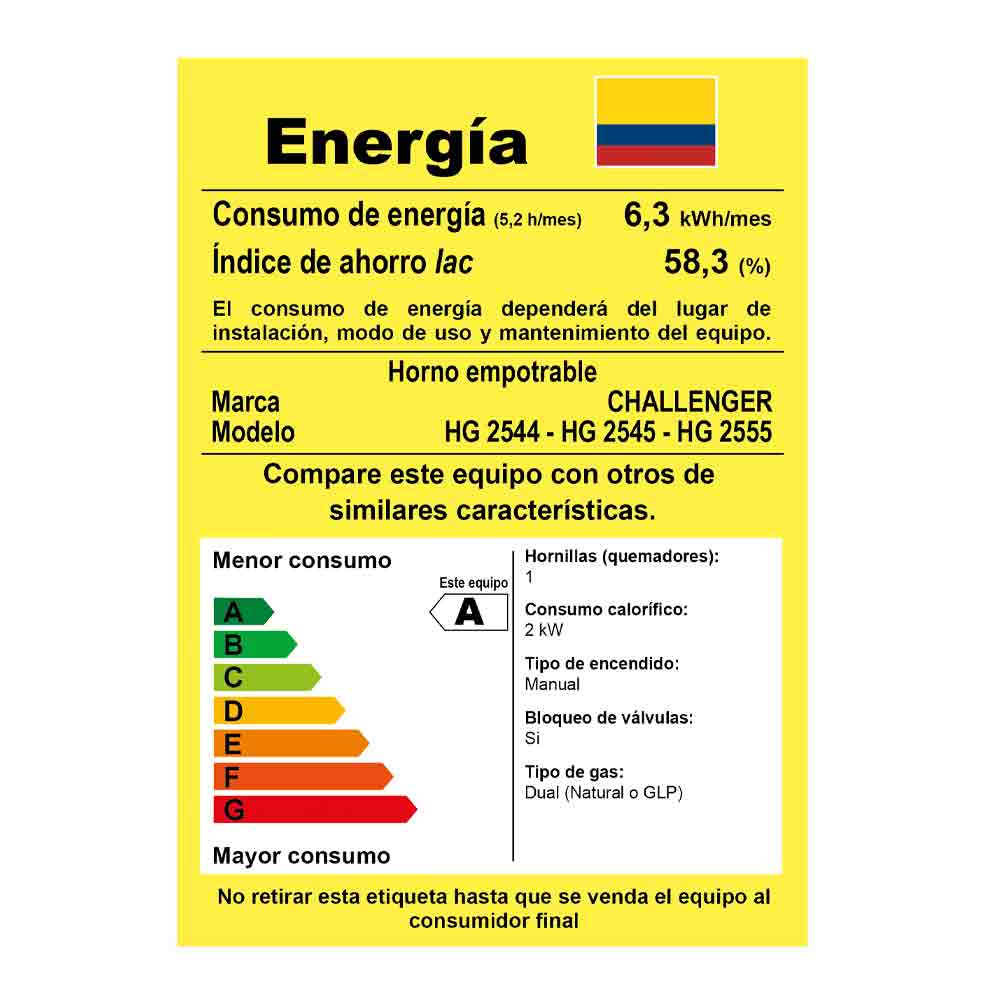 Horno de empotrar mixto Challenger 60 cm 120V HG 2555 Acero Inox / Negro img #5