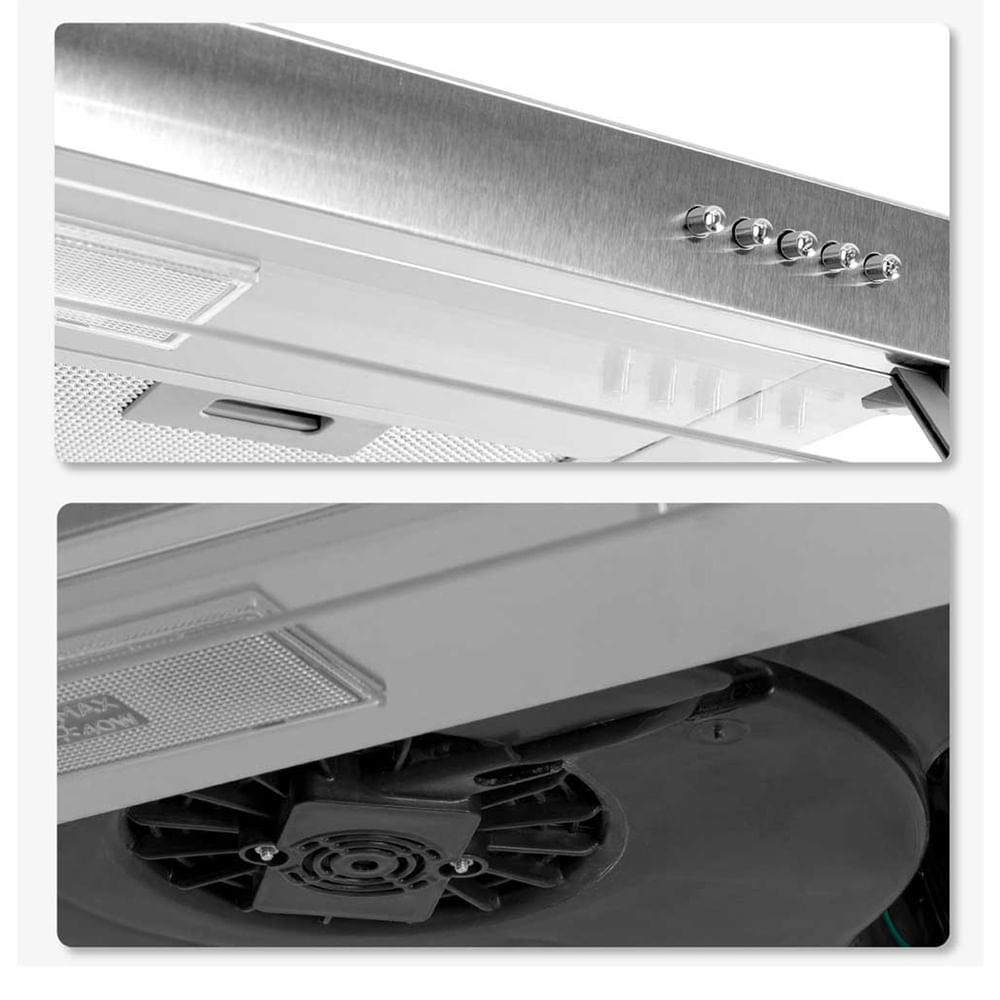 Campana Extractora Challenger 63 cm 3 Velocidades CX4562 Plateado img #4