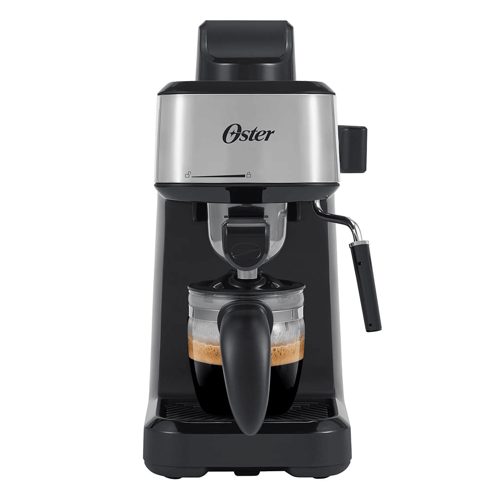 Cafetera Oster Espresso y Cappuccino 4 Tazas BVSTEM3300 Negro