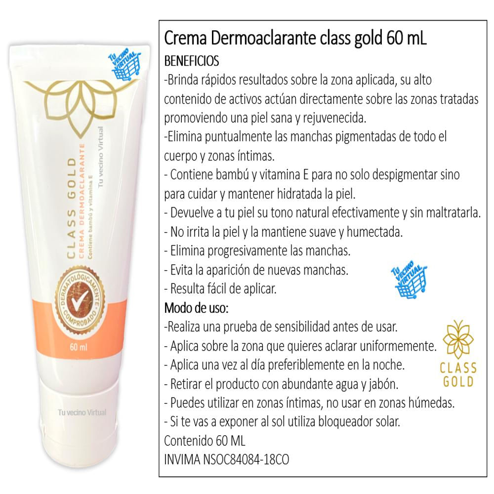 Class Gold Crema Dermoaclarante 60 Ml + Obsequio img #2