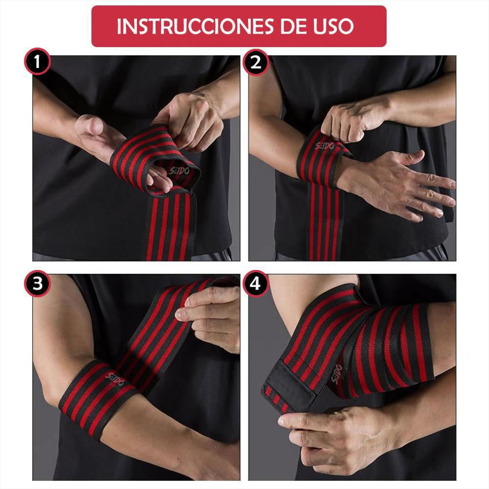 Vendas Coderas X2 Wraps Levantamiento Pesas Codos Gimnasio img #5