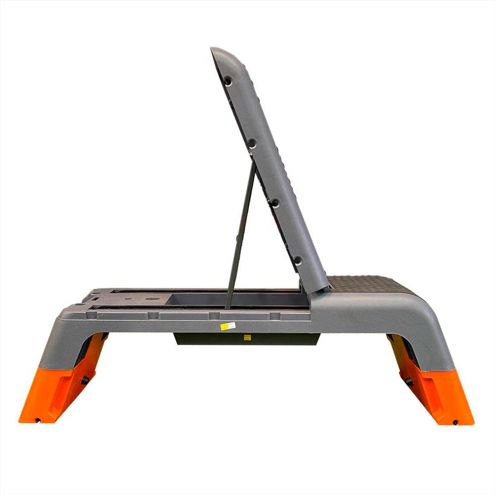 Aerobic Step Deck Banco Ajustable Gris Con Naranja Evolution img #2