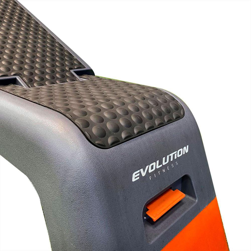 Aerobic Step Deck Banco Ajustable Gris Con Naranja Evolution img #4