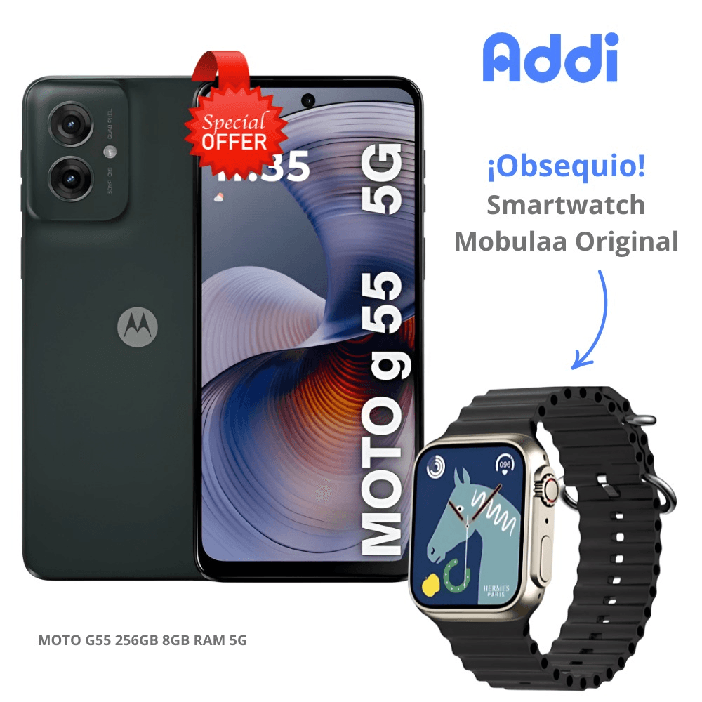 Celular Motorola G55 256GB 8GB RAM 5G + Obsequio Smartwatch Mobulaa Original img #1