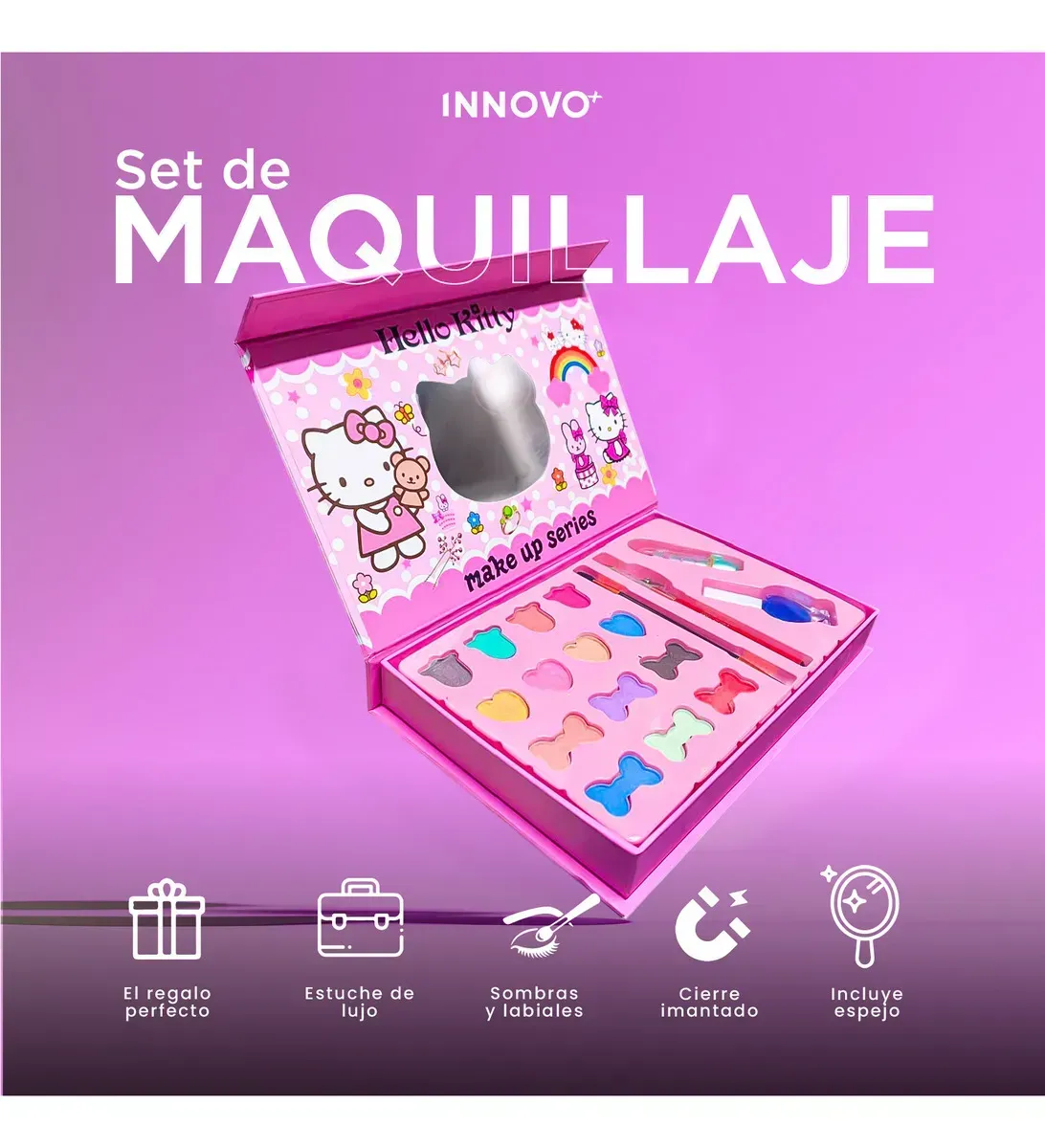 Set De Maquillaje Infantil Hello Kitty Maletín Con Sombras img #5